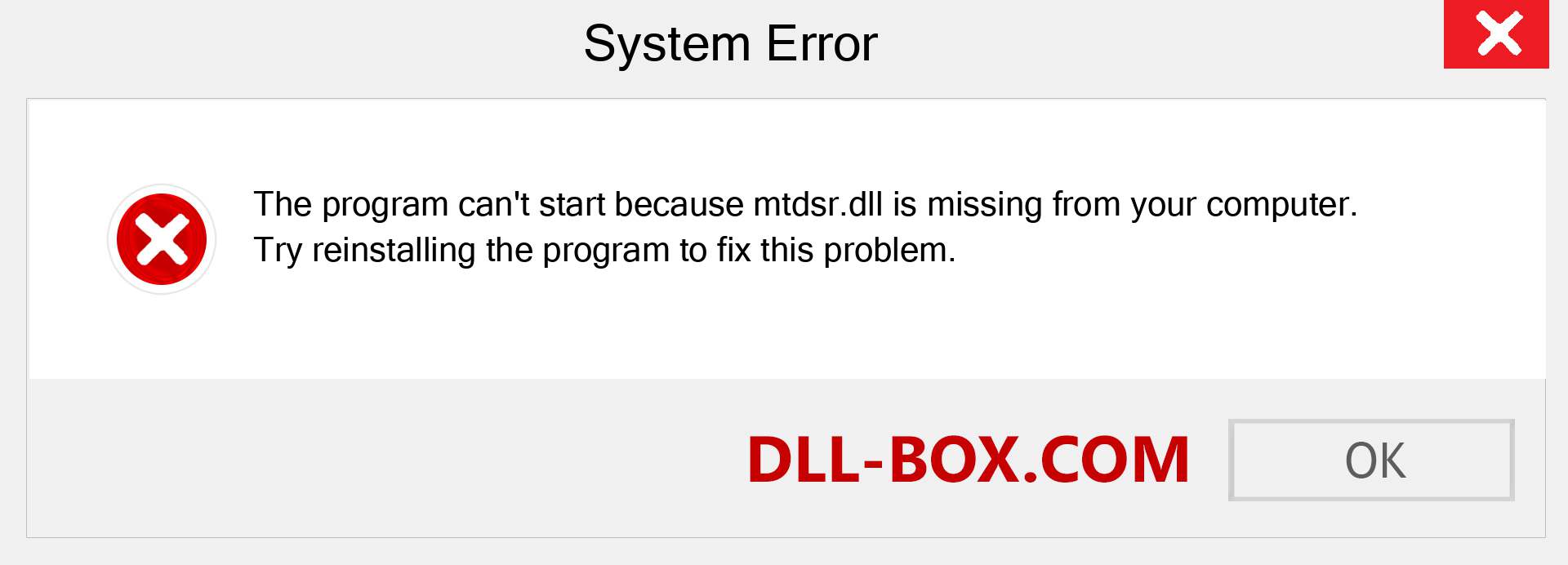  mtdsr.dll file is missing?. Download for Windows 7, 8, 10 - Fix  mtdsr dll Missing Error on Windows, photos, images